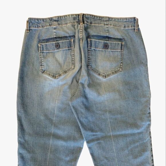 Y2K High Rise Straight Leg Capri Jeans with Pockets Size 12 - Picture 7 of 12